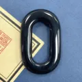 Natürlicher schwarzer Stein O-Ring Anhänger DIY Schmuck Halskette Zubehör, glatter ovaler Ring. - Schwarzer Achat