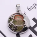 Mini luna stella lega pietra semi-preziosa collana pendente accessorio gioielli DIY - Unakite