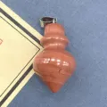 Natural stone red conical pendant agate gemstone DIY jewelry necklace making accessory item. - 16x29mm, 6g / Rhodonite