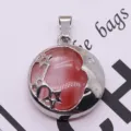 Lega stella luna pietra semi-preziosa collana pendente accessorio gioielli gemma rosa - Quarzo Cocomero