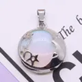 Mini ciondolo in lega stella luna pietra semi preziosa collana fai da te accessorio gioiello - Opale