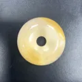 Naturstein Donut Anhänger Kristall Achat runder Ring Charm DIY Schmuck Zubehör Zubehörteile - 30mm / Topas