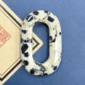 Naturstein O-Ring Anhänger DIY Schmuck Zubehör, gefleckter Jaspis Stil ovale Verbindung Loop. - Dalmatinerjaspis