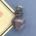 Purple Natural Stone Agate Peach Cone Crystal Pendant Semi-Precious DIY Jewelry Accessory - 16x29mm, 6g / Purple Crystal