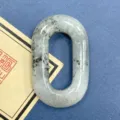 Naturstein O-Ring Anhänger DIY Schmuck Zubehör grauer Edelstein Verbinder für Ketten. - Blitzstein (Labradorit)