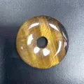 Natürlicher Tigerauge Stein Donut Anhänger Runde Edelstein DIY Schmuck Accessoires Stil - 30mm / Tigerauge