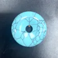 Helles Türkis Donut Anhänger Stein Ring Perle für DIY Handgemachte Schmuck Zubehör - 30mm / Blauer Türkis