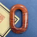 Naturstein O-Ring Anhänger Roter Bunter Edelstein Oval DIY Halskette Schmuck Zubehör - Roter Jaspis