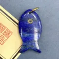 Natuurlijke Lapis Lazuli Blauwe Vormige Hanger Vis DIY Sieraden Accessoire met Zirkon - Lapis lazuli