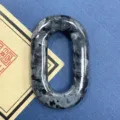 Natürlicher Stein O-Ring Anhänger Großes Loch Oval Verbindung DIY Schmuck Zubehör - Labradorit