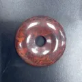 Natürlicher Stein Donut Anhänger roter Kristall Achat runder Kreis Charm DIY Schmuck Zubehör - 30mm / Roter Unakit