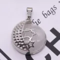 Fashion natural stone crystal pendant electroplated star moon gemstone DIY necklace jewelry accessory - White Crystal