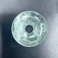 Naturstein Donut Anhänger Hellgrün Kristall Ping An Kou DIY Schmuckzubehör Stück - 30mm / Grüner Fluorit