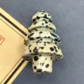 Natürlicher Dalmatiner Stein Weihnachtsbaum ungebohrt Kristall Ornament Deko Figur - Einzelpackung / Dalmatinerjaspis