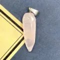 Pendentif goutte bullet en cristal de quartz rose naturel facette accessoire bijoux DIY - Quartz rose