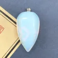 Opal Tränenperle Anhänger Accessoire, glatter Edelstein Charme für DIY Schmuckherstellung. - 17x34mm / Opal