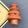 Natürlicher Stein Weihnachtsbaum geformte lose Perlen Kristall Reichtum Baum Tischschmuck Zubehör - Einzelpackung / Roter Jaspis