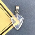 Natural faceted crystal stone arrowhead shield pendant DIY jewelry accessory charm clear quartz - 11x18mm / Opal