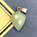 Green Crystal Faceted Arrowhead Pendant with Silver Bail for DIY Jewelry Making - 11x18mm / Green Aventurine