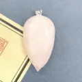 Natürlicher Rosenquarz Kristall Träne Chili Anhänger facettierter Edelstein Schmuck - 17x34mm / Rosenquarz