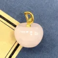 Natürlicher Rosenquarz Apfel Anhänger Kristall Edelstein DIY Schmuck Zubehör Geschenk - 1 Stück/Packung (14x18mm) / Rosenquarz