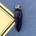 Pendentif bullet facetté en pierre de sable bleu accessoire de bijoux DIY collier - Grès bleu
