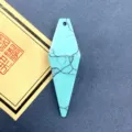 Natural stone 3D diamond pendant sharp cone pendulum DIY jewelry accessory variant item - Blue Turquoise