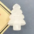 Natürlicher weißer Kristall Weihnachtsbaum Ornament Stein lochlose lose Perle Zubehör Dekor - 1 Stück/Packung / Weiß Kristall