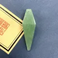 Natural green stone eight-sided rhomboid pendant crystal pendulum DIY jewelry accessory. - Green Aventurine