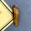 Pendentif œil de tigre naturel, pendentif goutte facetté en cristal pour les bijoux DIY. - Œil de tigre