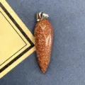 Pendentif goutte en pierre dorée cristal collier charme accessoire de bijoux DIY tendance - Pierre de Sable d'Or