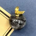 Naturstein Apfel Anhänger Kristall Achat Schmuck DIY Zubehör Charm Geschenk neu - 1 Stück/Packung (14x18mm) / Larvikit