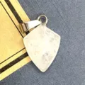 Natural stone cut shield arrowhead crystal pendant DIY jewelry accessory white variant - 11x18mm / White Crystal