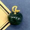 Naturstein Apfel Anhänger Kristall Achat DIY Schmuckzubehör Weihnachtsgeschenk - 1 Stück/Packung (14x18mm) / Moosachat