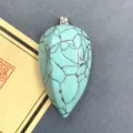 Türkis edelenstein chili form anhänger facettiert tropfen kristall schmuck zubehör variante - 17x34mm / Blauer Türkis