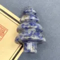 Naturstein Weihnachtsbaum Figur Kristall lose Perle Desktop Deko Zubehör stilvoll - 1 Stück/Packung / Blaupunktstein