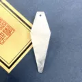 Natural stone diamond pendulum pendant, faceted tapered crystal DIY jewelry accessory. - White Crystal