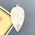 Natürlicher klarer weißer Kristall Quarz Tropfen Anhänger Charme für DIY Schmuckherstellung - 17x34mm / Weiß Kristall
