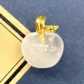 Natürlicher Stein Apfel Kristall Anhänger DIY Schmuck Zubehör, eleganter und hübscher Stil. - 1 Stück/Packung (14x18mm) / Weiß Kristall