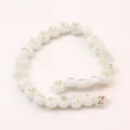 DIY perles rondes plates blanches avec lettres dorées perles intercalaires pour bijoux - Lettre A / No 1 (8mm)
