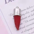 Red synthetic coral irregular pendant with silver cap DIY jewelry accessory piece. - Chili Shape (010) / 8x28mm / Red