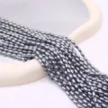 Brins de perles d'imitation ovales gris pour accessoires de collier de bijoux faits à la main - 3x6mm, 7g / N°3