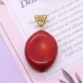 Synthetic red coral irregular pendant with gold bail, perfect for DIY jewelry making and crafts. - Marquise Shape (011) / 25x36mm / Red