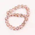 Pink translucent glass alphabet beads with gold letters, perfect for DIY jewelry making. - Pink (8mm)