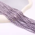 Perles imitation perle laquées violettes ovales trou droit DIY bijoux collier accessoires faits main - Taille 7