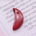 Synthetic coral crescent pendant DIY jewelry accessory charm red moon bead for necklace crafting - Moon Shape (017)