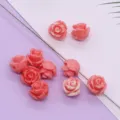 Roze hars roos kralen voor DIY sieraden maken, schattige bloem losse knutselaccessoires. - Rozenbloem Stijl (014) / 5 Stuks/Verpakking (8mm)