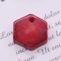 Red Synthetic Coral Hexagon Pendant Loose Bead DIY Jewelry Accessory and Craft Component - Hexagon Shape (019)