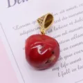 Red synthetic coral irregular pendant with gold bail DIY jewelry accessory SKU variant. - Stone Shape (020)