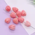 Roze hars snijden bloem losse kraal, mooie tulp kralen voor DIY handgemaakte sieraden maken. - Tulpen Stijl (018) / 5 Stuks/Verpakking (8x11mm)